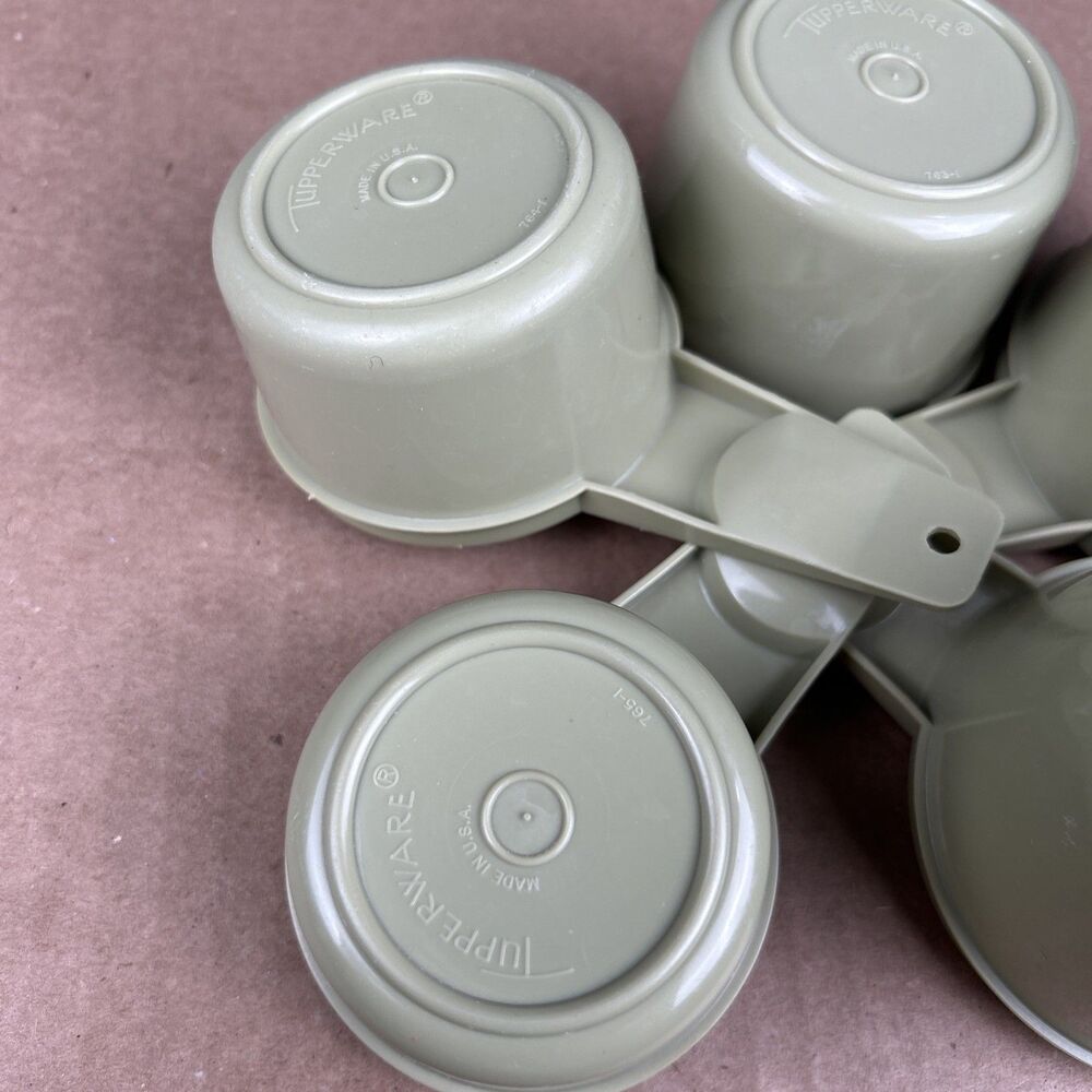Vintage Tupperware Measuring Cups Set of 5 Avocado Green Retro - Picture 9 of 11